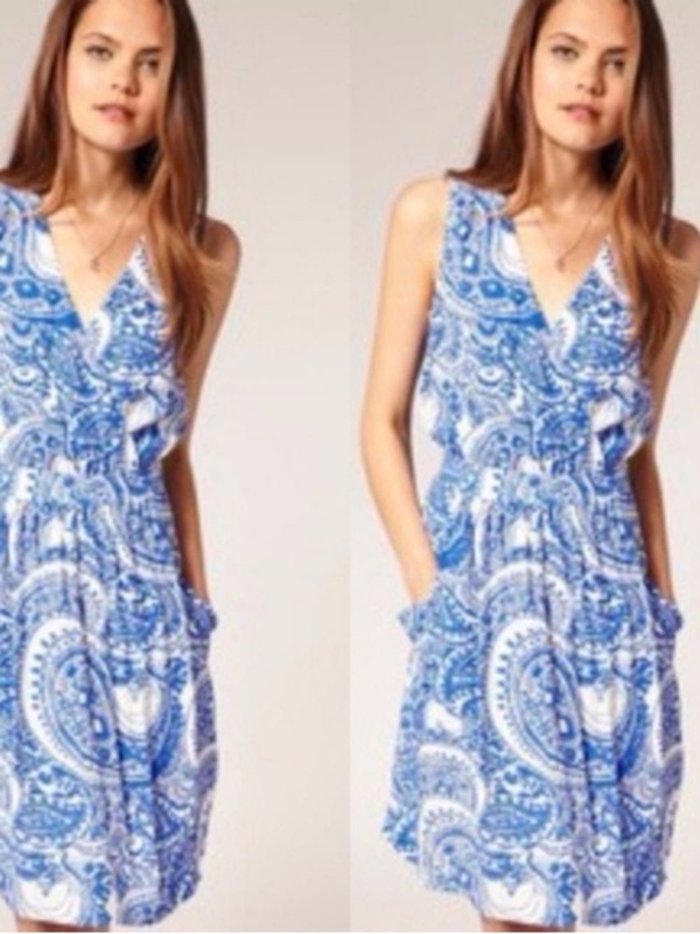 JY26 Reiss Frannie Paisley Print Dress W Pockets